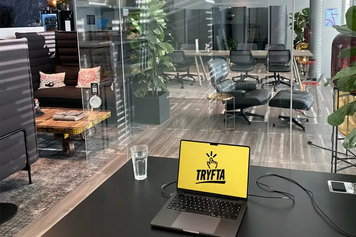 A workspace used by Tryfta in Germany